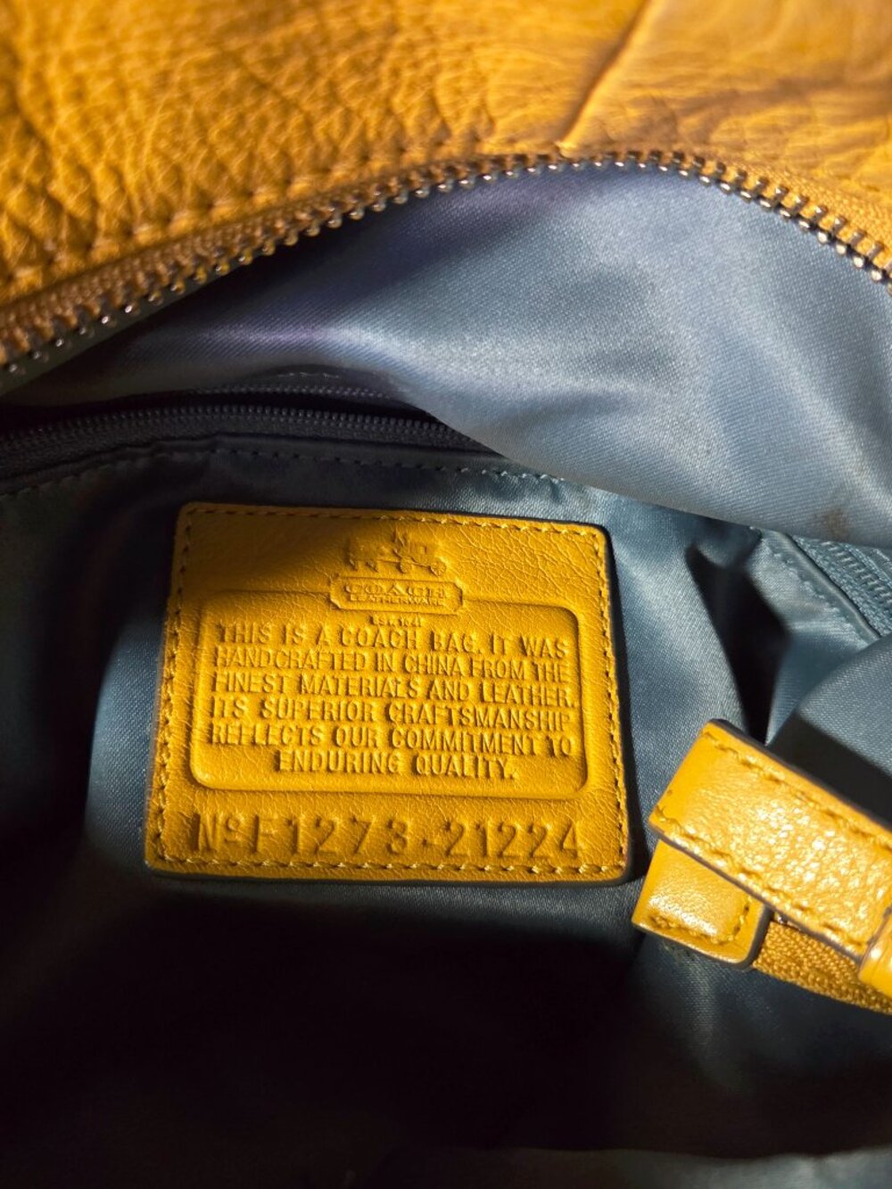 Yellow Coach Crossbody Hobo Bag - Picture 4 of 11